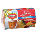 Del Monte Cherry Mixed Fruit, No Sugar Added, 4-4 oz Cups