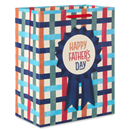 Hallmark 9.6" Medium Father's Day Gift Bag (Blue Ribbon On Basketweave)
