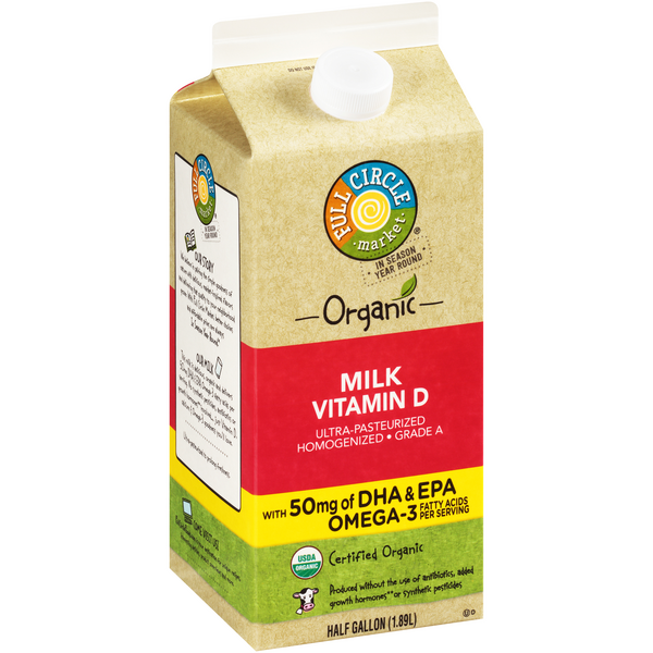 Full Circle Market Organic Vitamin D Milk With 50 Mg of Dha Epa