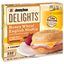 Jimmy Dean Delights Honey Wheat Muffin Canadian Bacon, Egg White, & Cheese 4Ct