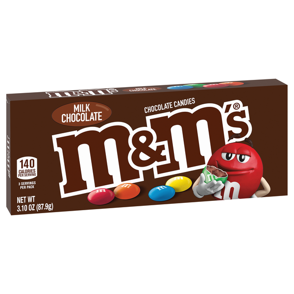 M&M's Milk Chocolate Candies, Theater Box, 87 g, Brown & White : :  Grocery & Gourmet Foods