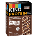 KIND Protein Bar, Almond Butter Dark Chocolate With Peanuts, 5-1.76 oz