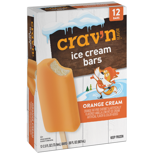 Crav'n Flavor Ice Cream Bars, Orange Cream 12-2.5 fl oz | Hy-Vee