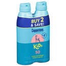 Coppertone Kids 50 Sunscreen Spray, 2-5.5 oz