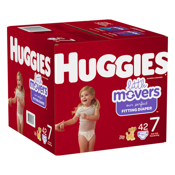 Huggies Little Movers Baby Diapers, Size 7, 42 Ct 