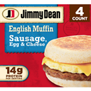 Jimmy Dean English Muffin Breakfast Sandwiches with Sausage, Egg, and Cheese, Frozen, 4 Count