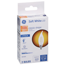 Ge Light Bulbs, Led Cac, Soft White, Classic Shape, 4 Watts, 2 Pack