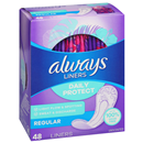 Always Liners, Daily Protect, Regular, Unscented
