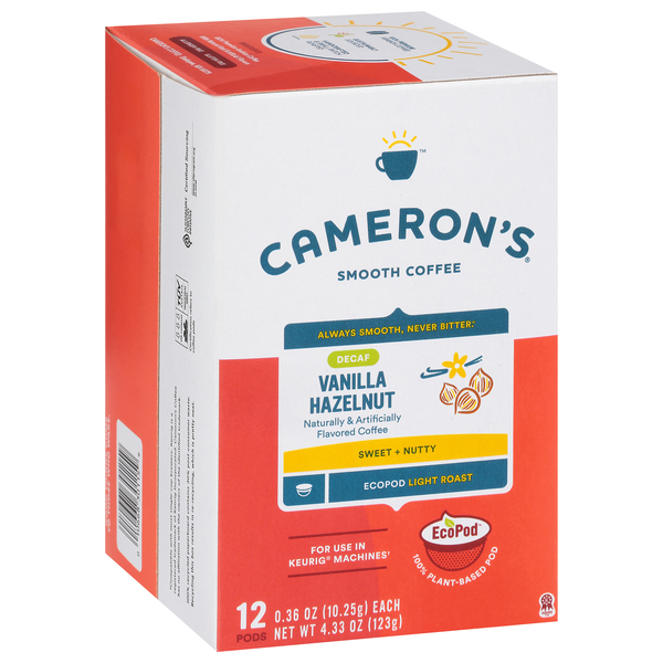 Cameron's Specialty Coffee Decaf Vanilla Hazelnut Light Roast Single ...