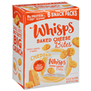 Whisps Baked Cheese Bites, Cheddar, 6-0.63 oz Snack Packs