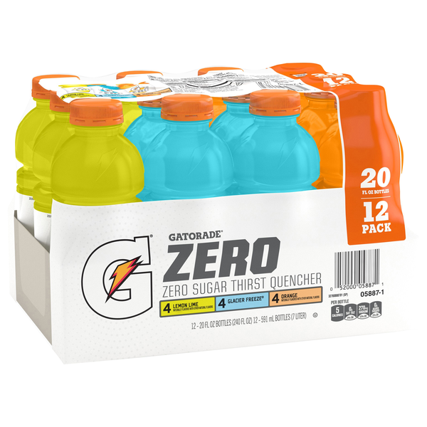 Gatorade Zero VPk, 12Pk, Lemon Lime, Glacier Freeze, Orange | Hy