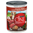 Purina ONE Weight Management, Natural Wet Dog Food, SmartBlend Healthy Weight Tender Cuts Lamb & Brown Rice