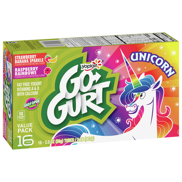 Yoplait Go-Gurt Raspberry & Strawberry Banana Portable Low Fat