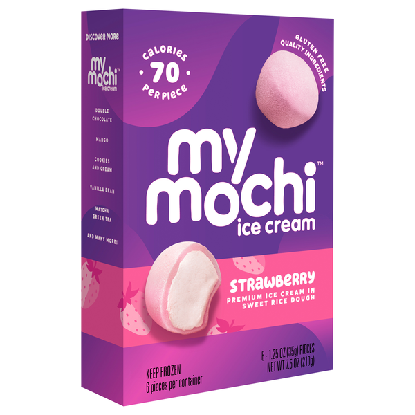 o⭐︎mochi（感謝） My/Mo Mochi Ice Cream Ripe Strawberry 6 - 1.5 Oz Pieces | Hy-Vee