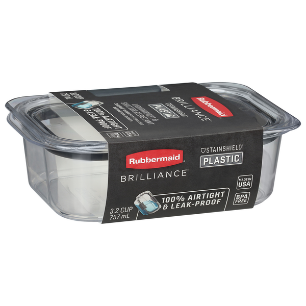 Rubbermaid Brilliance Glass Storage 3.2-Cup Food Containers with Lids, BPA  Free