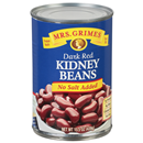 Mrs. Grimes No Salt Added Dark Red Kidney Beans