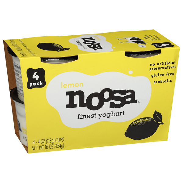 Noosa Lemon Finest Yoghurt, 4-4 oz Cups | Hy-Vee Aisles Online