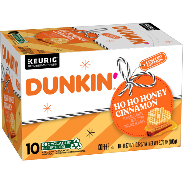 Dunkin' Ho Ho Honey Cinnamon Flavored Coffee, K-Cup Pods, 10 Ct. | Hy-Vee  Aisles Online Grocery Shopping