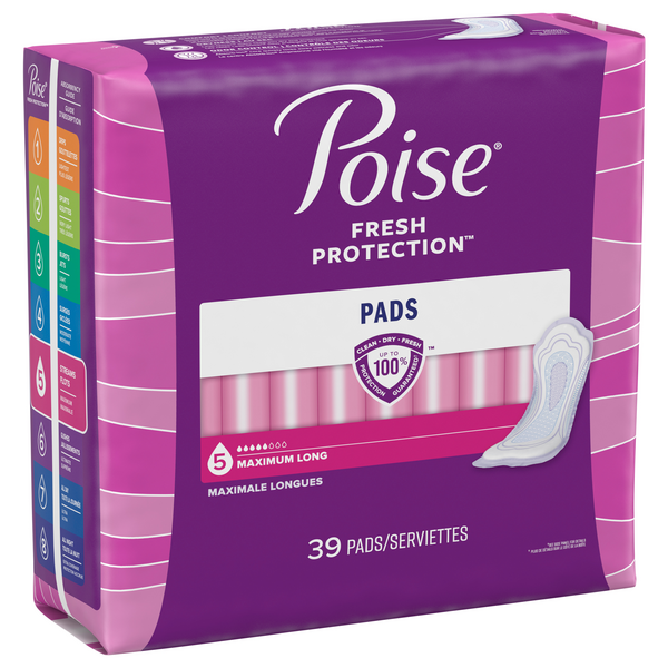 Poise Pads, 4 Moderate, Long 16 Ea, Incontinence