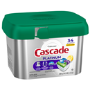 Cascade Dishwasher Detergent, Actionpacs, Lemon Scent, 34Ct