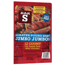 Bar-S Premium Jumbo Jumbos Quarter Pound Beef Franks 12Ct