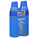 Coppertone Sport 50 Sunscreen Spray, 4-In-1 Performance, 2-5.5 oz
