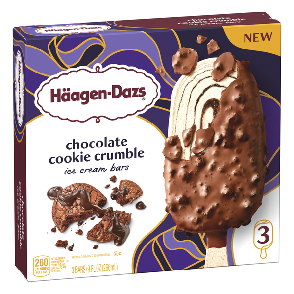 Haagen-Dazs Ice Cream Bars, Chocolate Cookie Crumble, 3Ct | Hy-Vee