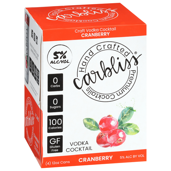 Carbliss Premium Cocktails, Cranberry 4Pk | Hy-Vee Aisles Online