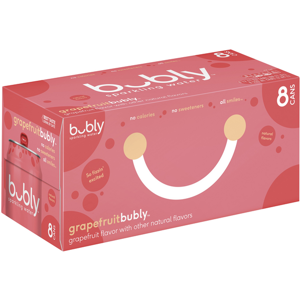 Bubly Sparkling Water, Grapefruit 8Pk | Hy-Vee Aisles Online