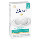 Dove Sensitive Skin Unscented Bath Bars 6-3.75 Oz Bars