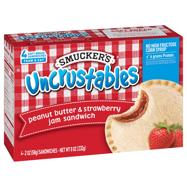 Smuckers Uncrustables PB  Strawberry Sandwiches 4Ct Hy-Vee Aisles Online  Grocery Shopping