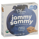 Plum Organics Jammy Sammy Blueberries & Oatmeal Snack Size Sandwich Bars 5-1.02oz