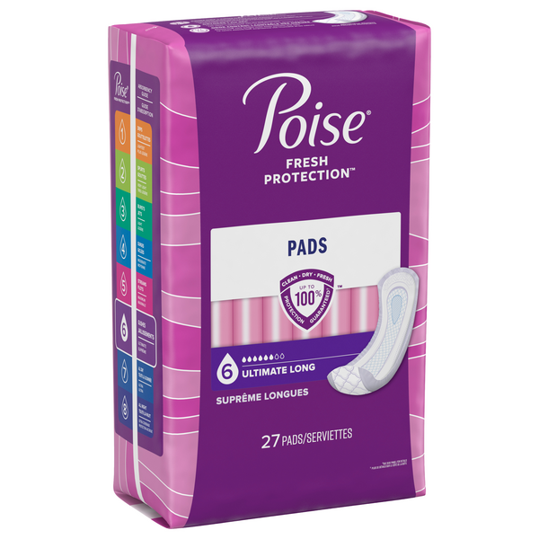 Save on Poise Incontinence Pads Ultimate Absorbency Long Length Order  Online Delivery