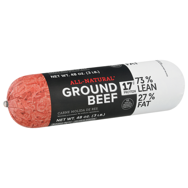 All Natural* 73% Lean/27% Fat Ground Beef, 2.25 lb Tray