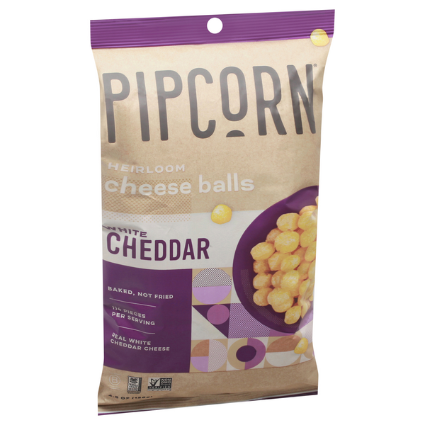 Pipcorn Heirloom Cheese Balls, White Cheddar | Hy-Vee Aisles Online ...
