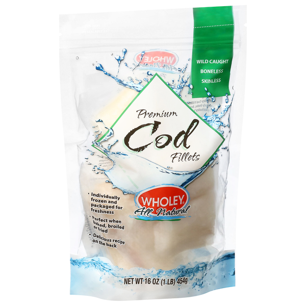 Wholey Cod Wholey Wild Caught Boneless Skinless Premium Cod Fillets 16 oz | Hy-Vee ...