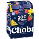 Chobani 20g Protein Greek Yogurt Drink Mixed Berry Vanilla, 4Pk