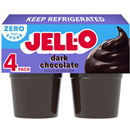 Jell-O Sugar Free Dark Chocolate Reduced Calorie Pudding Snacks 4Ct