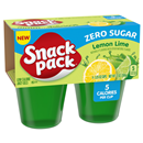 Snack Pack Juicy Gels, Zero Sugar, Lemon Lime, 4-3.25 oz Cups