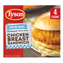 Tyson Chicken Breast Sandwich, Original 4Ct