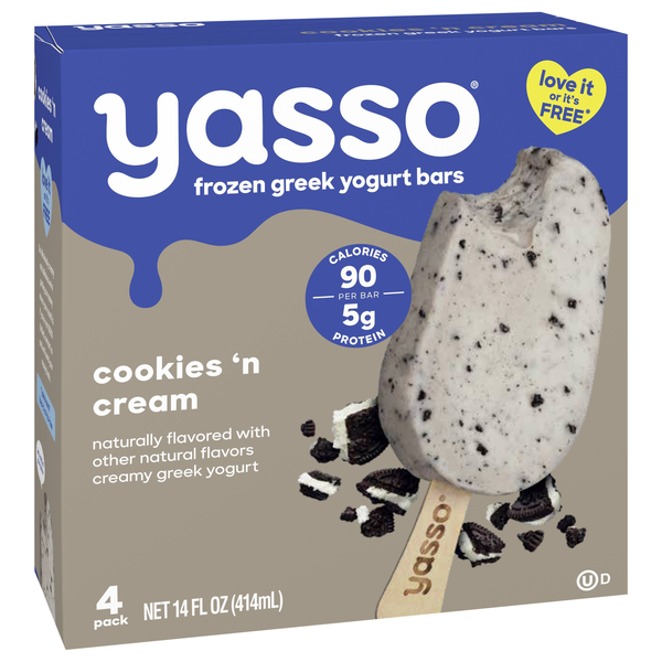 Yasso Frozen Greek Yogurt, Cookies N' Cream Bars, 4-3.5 Fl Oz | Hy