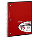 Top Flight 1 Subject College Rule Notebook 70 Sheets