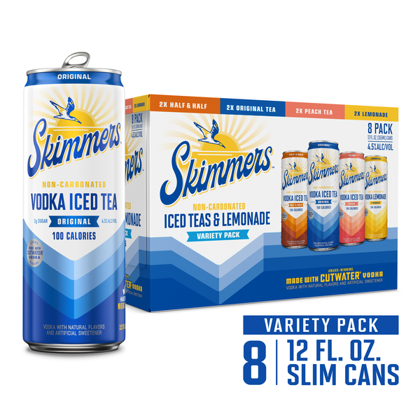 Skimmers Iced Teas & Lemonade, Non-Carbonated, Variety Pack, 8Pk