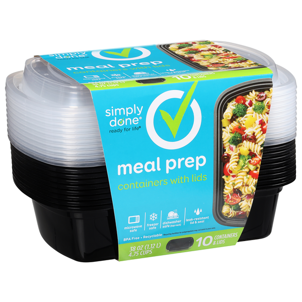 Simply Done 38 Ounce Meal Prep Containers with Lids 10 ea – Simply Done