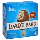 Blue Bunny Load'D Bars, Bunny Tracks Frozen Dairy Dessert, 4-3.4 fl oz