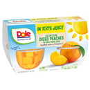 Dole Yellow Cling Diced Peaches In 100% Fruit Juice 4 Count