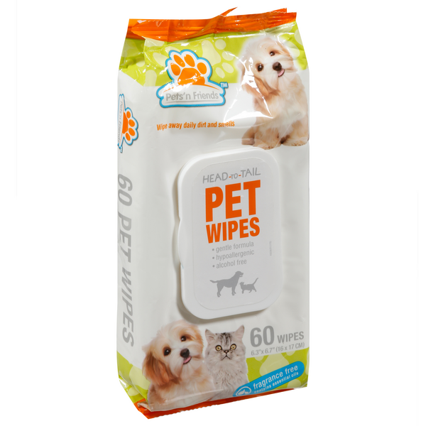 Pets'n Friends Head-to-Tail Pet Wipes 60 Wipes 60 ea | Hy-Vee