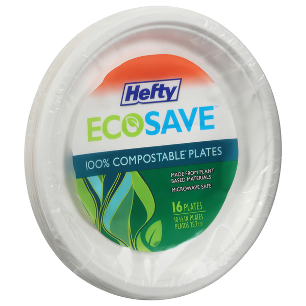 Hefty 10.125 in. Microwavable Eco-Friendly Paper Plates