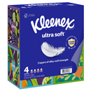 Kleenex Ultra Soft Facial Tissues, 3-Ply 4-60 Ct