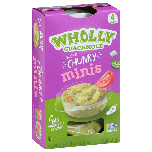 Wholly Guacamole, Chunky, Med, Minis 4-2oz Cups | Hy-Vee Aisles